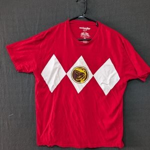 WeLoveFine Mighty Morphin Power Rangers Red Ranger Dino T-Shirt - Size XL